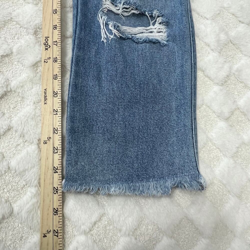 Flying Monkey Distressed Straight Leg Jeans Womens 28 Cropped Raw Hem Ripped - Picture 8 of 11
